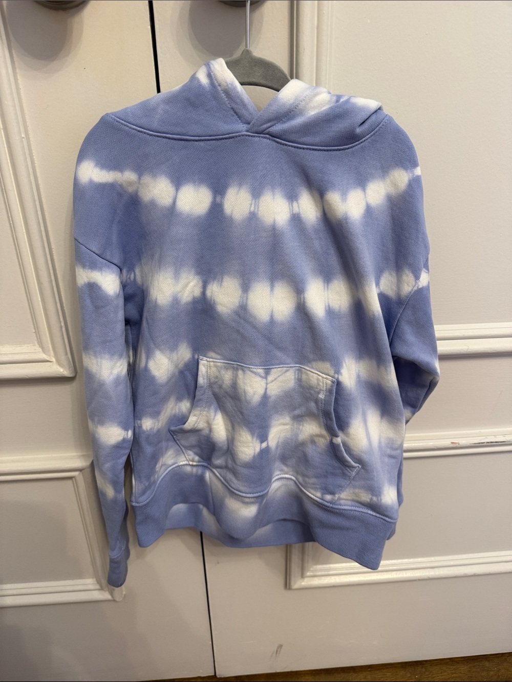 Crewcuts Light Blue and White Tie-Dye Hoodie Sweater
